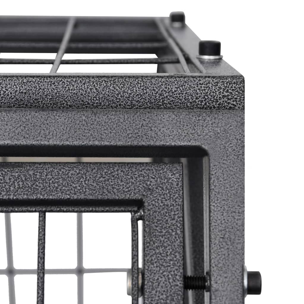 Heavy Duty Dog Cage with Wheels Steel 98x98x72 cm